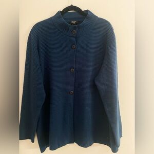 Olsen Europe Rib Knit Button-Up Cardigan